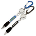 Soft Grip Metal Pen with Carabiner and Retractor